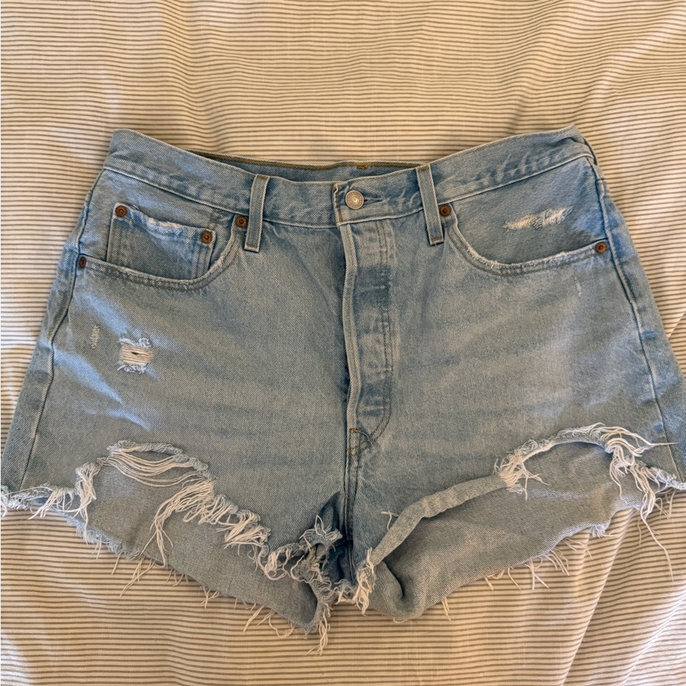 Distressed Denim Shorts